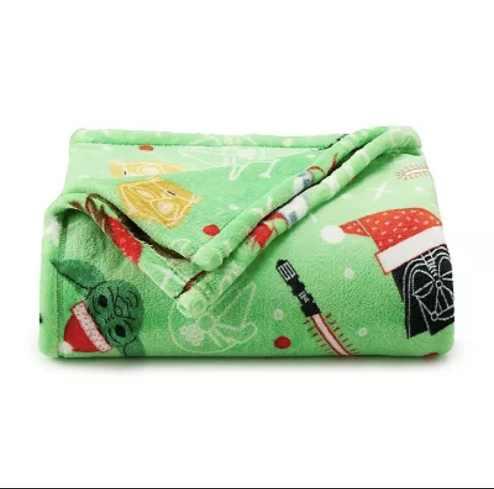 Disney Holly Jolly Star Wars Multi Color Oversized Plush Throw Blanket 60