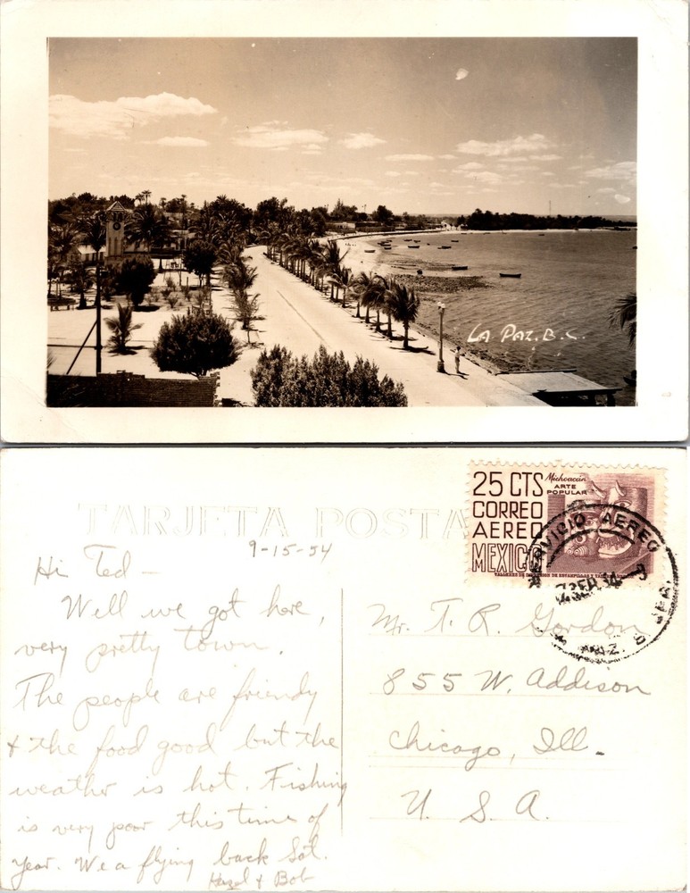 RPPC La Paz B.C. Mexico Photo Postcard