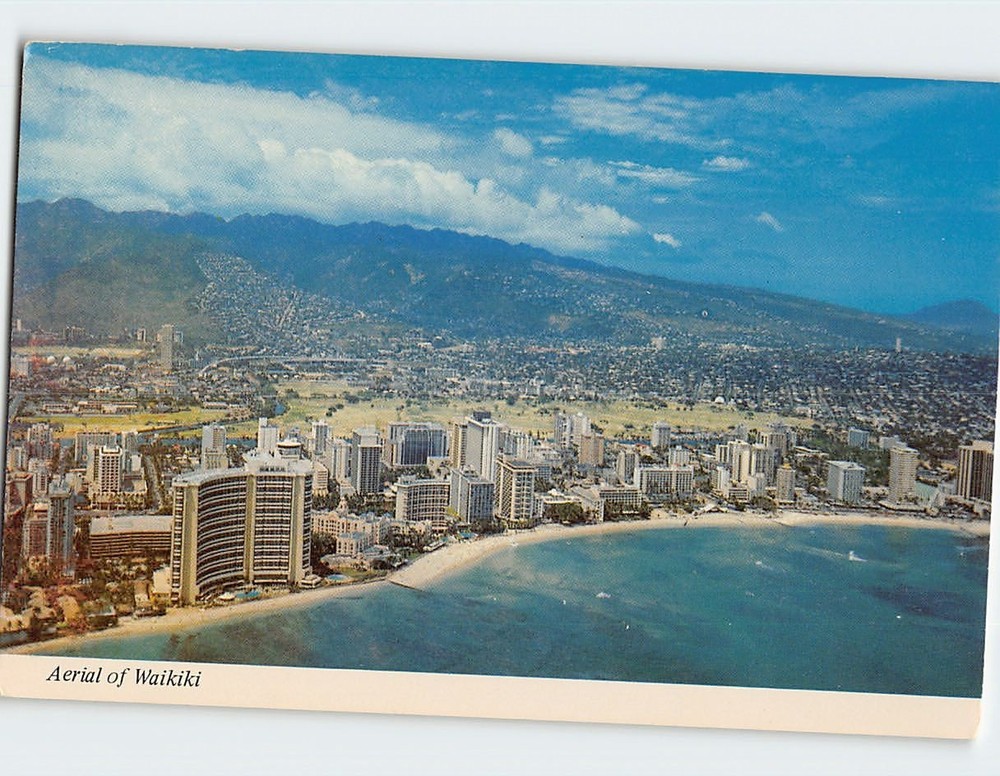 Postcard Aerial View Waikiki Hawaii USA
