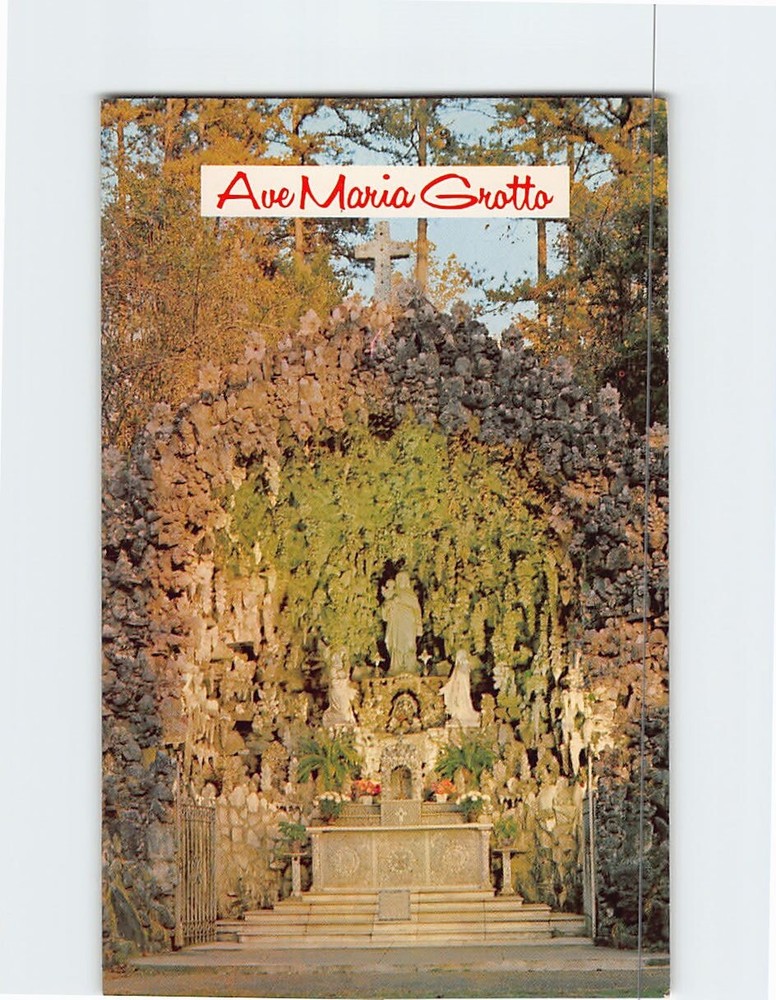 Postcard Ave Maria Grotto Cullman Alabama USA
