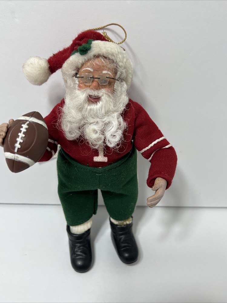 Santa Claus Christmas Tree Ornament Vintage Football  Holiday Creations