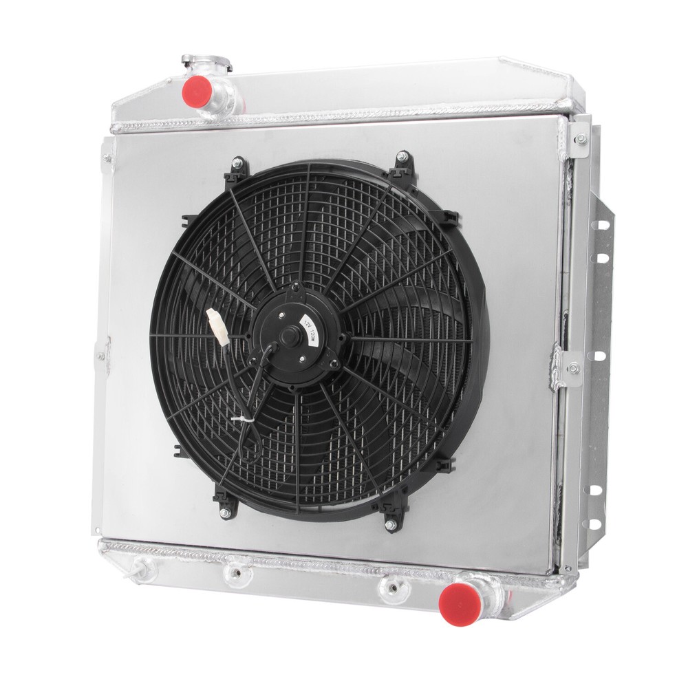 4 Row Radiator+Shroud Fan For 1953~1956 Ford F-100 F250 F350 Pickup Truck L6 V8.