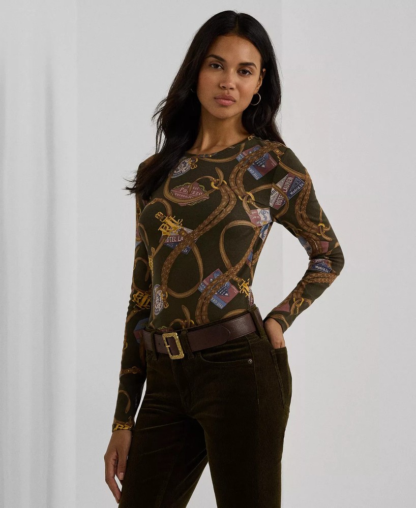 Lauren Ralph Lauren Women's Top Top Sz S Women's Belting-Print