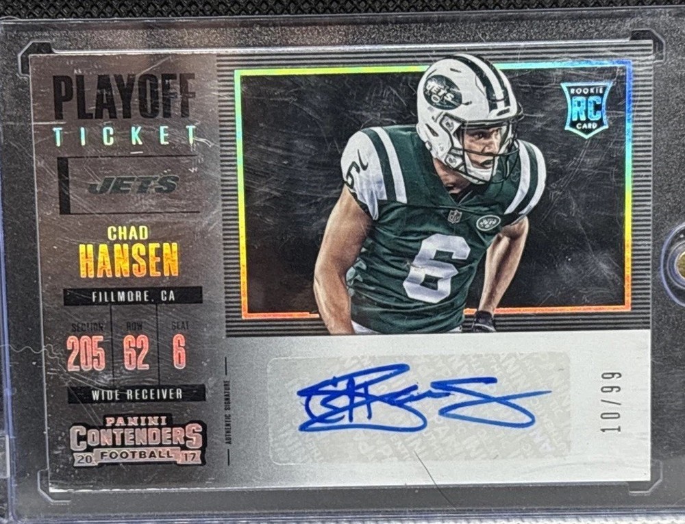 2017 Panini Contenders Chad Hansen Playoff Ticket RC Autograph (SN)99