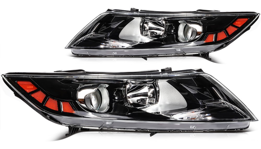 Headlights Assembly Black Housing Left+Right Pair For 2011-2013 Kia Optima