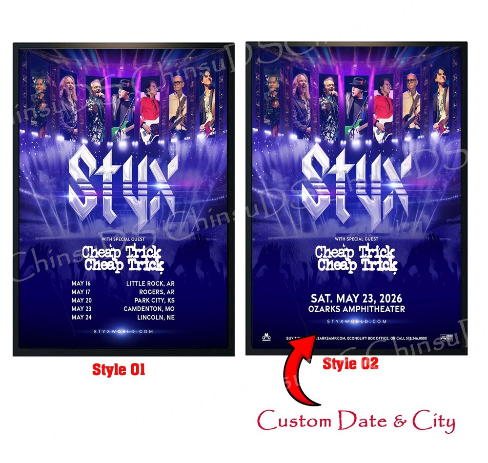 Custom STYX 2026 Tour Poster, Gif Fan