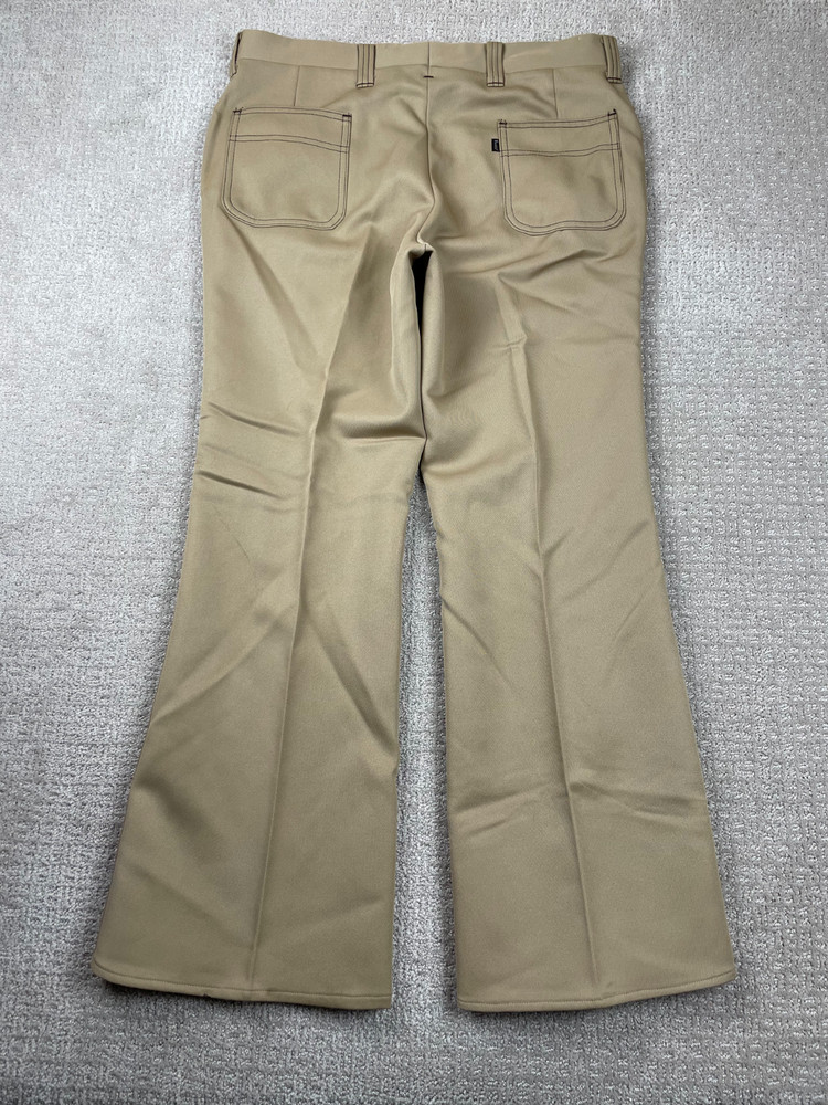 Vintage 70s Levis Panatela Pants Mens Size 35x30* Khaki Talon Zipper Flare Leg