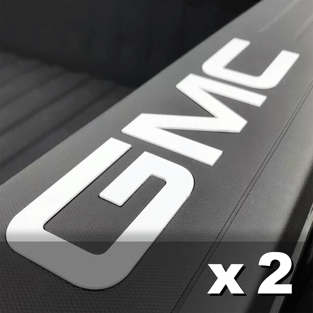 WHITE Bed Rail Letters Inserts Kit For 2014 2015 2016 2017 2018 GMC Sierra Truck