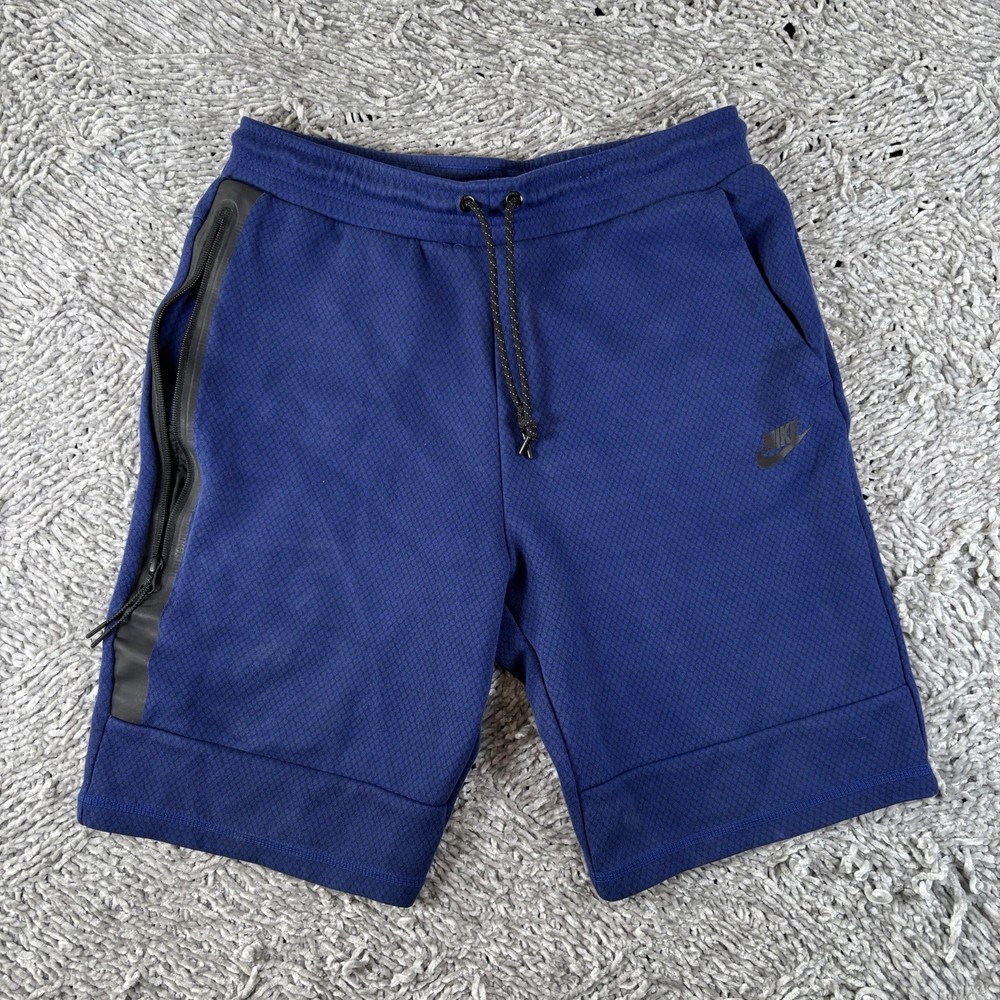 Nike Tech Sweat Shorts Mens Medium Navy Blue Activewear Training Style 819598455