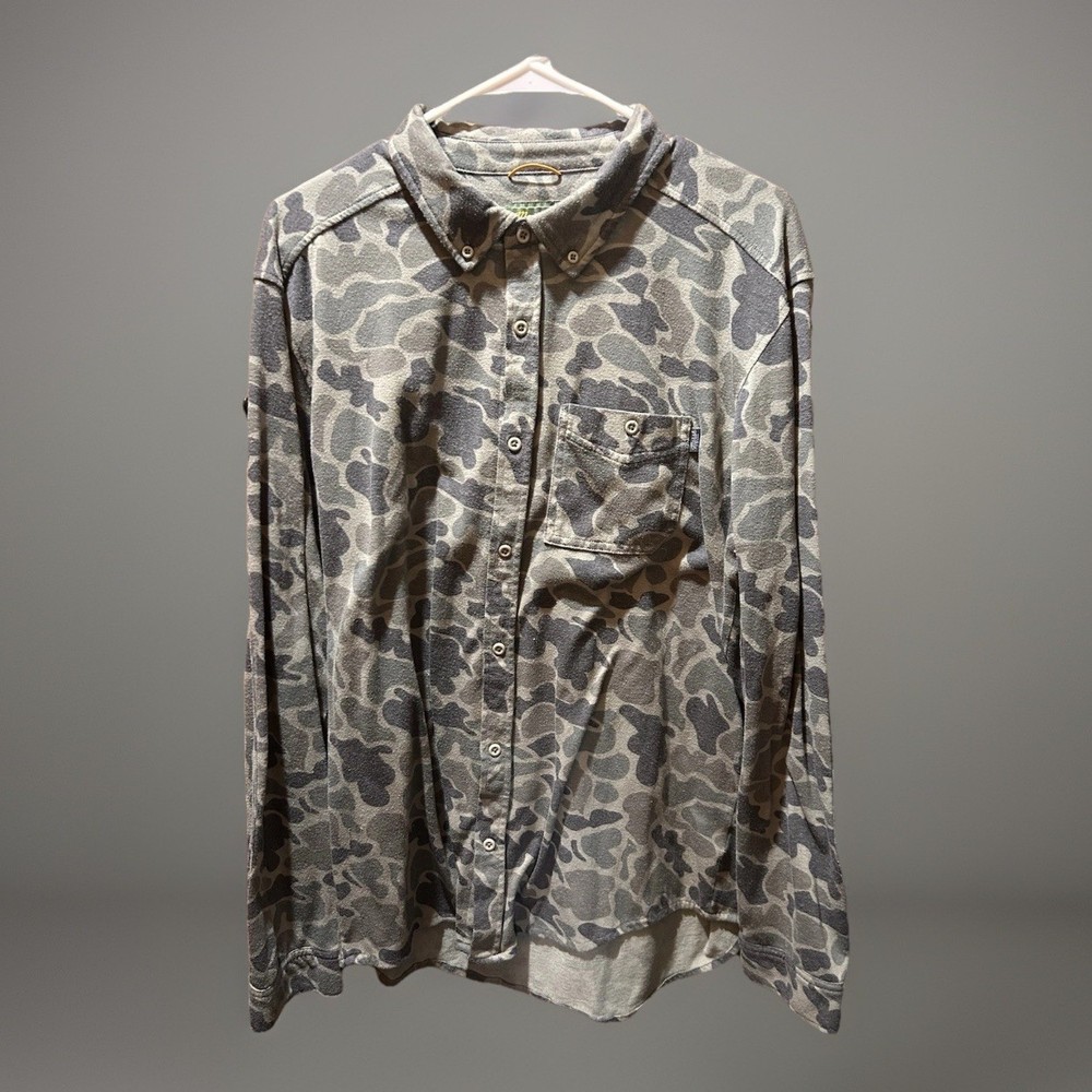 Marsh Wear Lobeco Mallard Camo Button Up Shirt Size Large