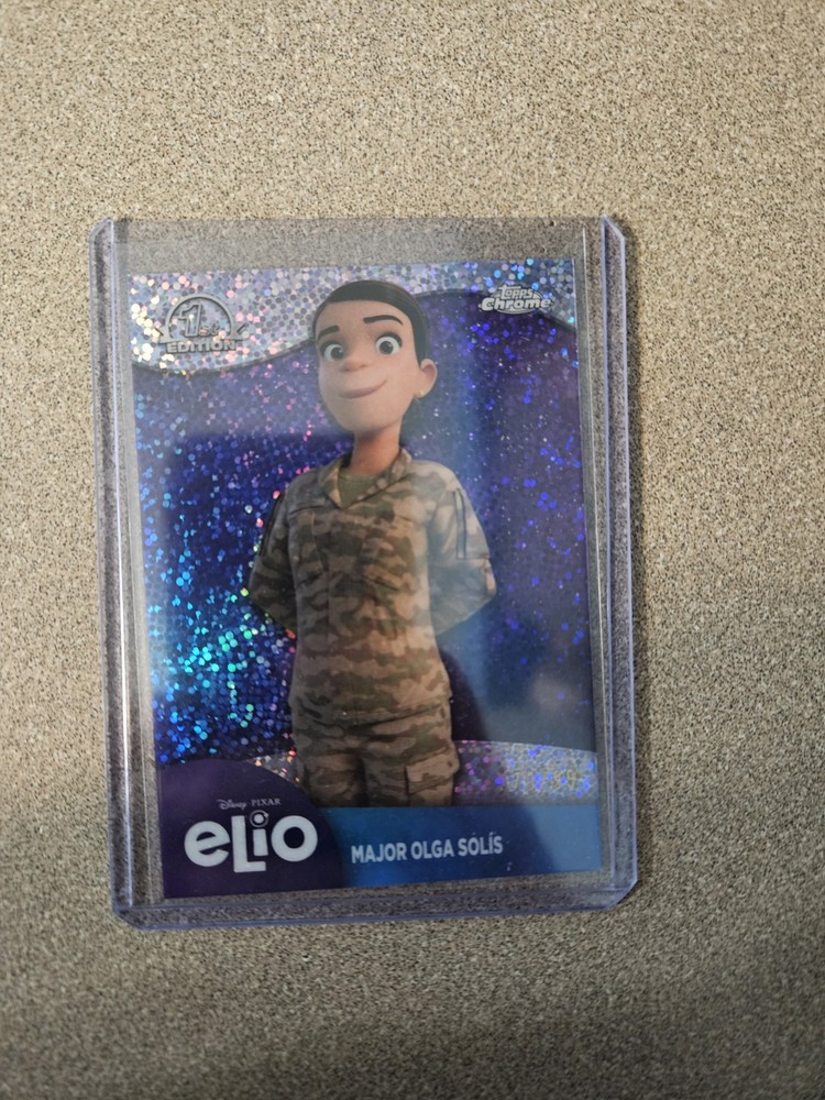 2025 Topps Chrome Disney Major Olga Solis Elio 1st Edition Refractor Speckle /99