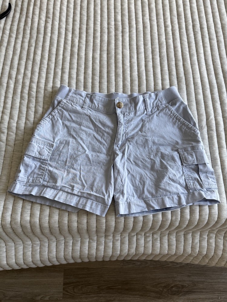 Lee Regular Fit Midrise Light Blue-Gray Cargo Shorts