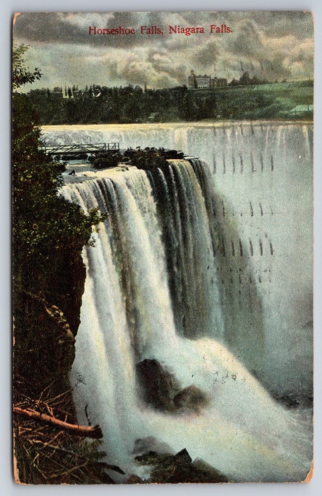 New York Postcard Horseshoe Falls Niagara Falls Antique View USA Posted 1910
