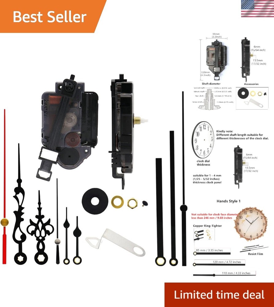 DIY Pendulum Clock Movement Kit - Quartz Mechanism for Custom Clock Creation