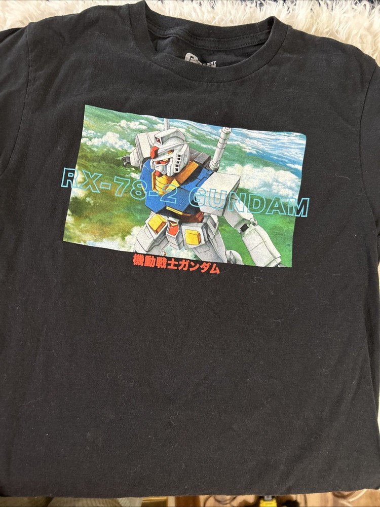 Crunchyroll Mobile Suit Gundam Shirt Anime Manga RX-78-2 Unisex Size Small Black