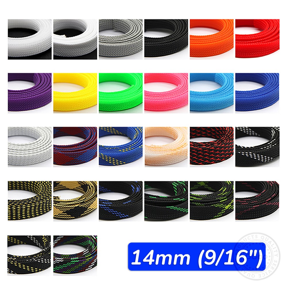 9/16 Inch PET Expandable Braided Cable Sleeving for Wire Harness Protection