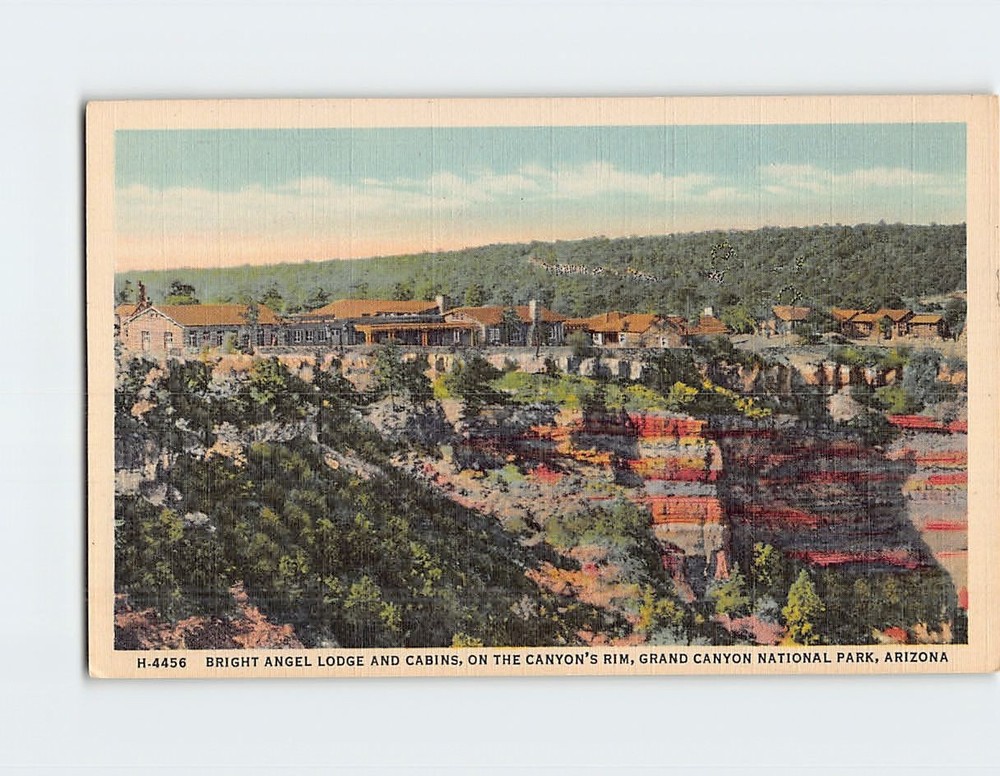 Postcard Bright Angel Lodge & Cabins Canyon's Brim Grand Canyon National Park AZ