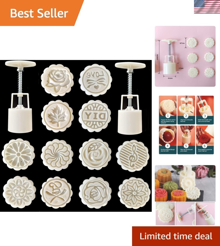 14 PCS Bath Bomb Mold Set Includes 2Pcs Bath Bombs Press and 12Pcs Different Pat