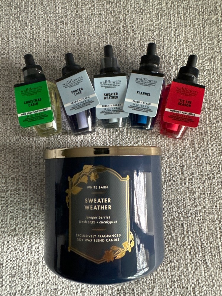 Bath & Body Works Wallflower Refills & 3-Wick Candles Bundle  