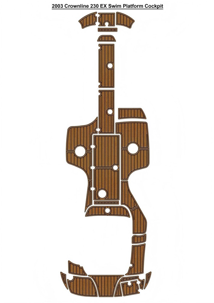 2003 Crownline 230 EX Swim Platform Cockpit Pad Boat EVA Foam Faux Teak Floor