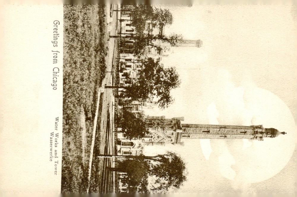 1900s Chicago Water Tower Illinois Koelling Klappenbach Sepia Litho Postcard