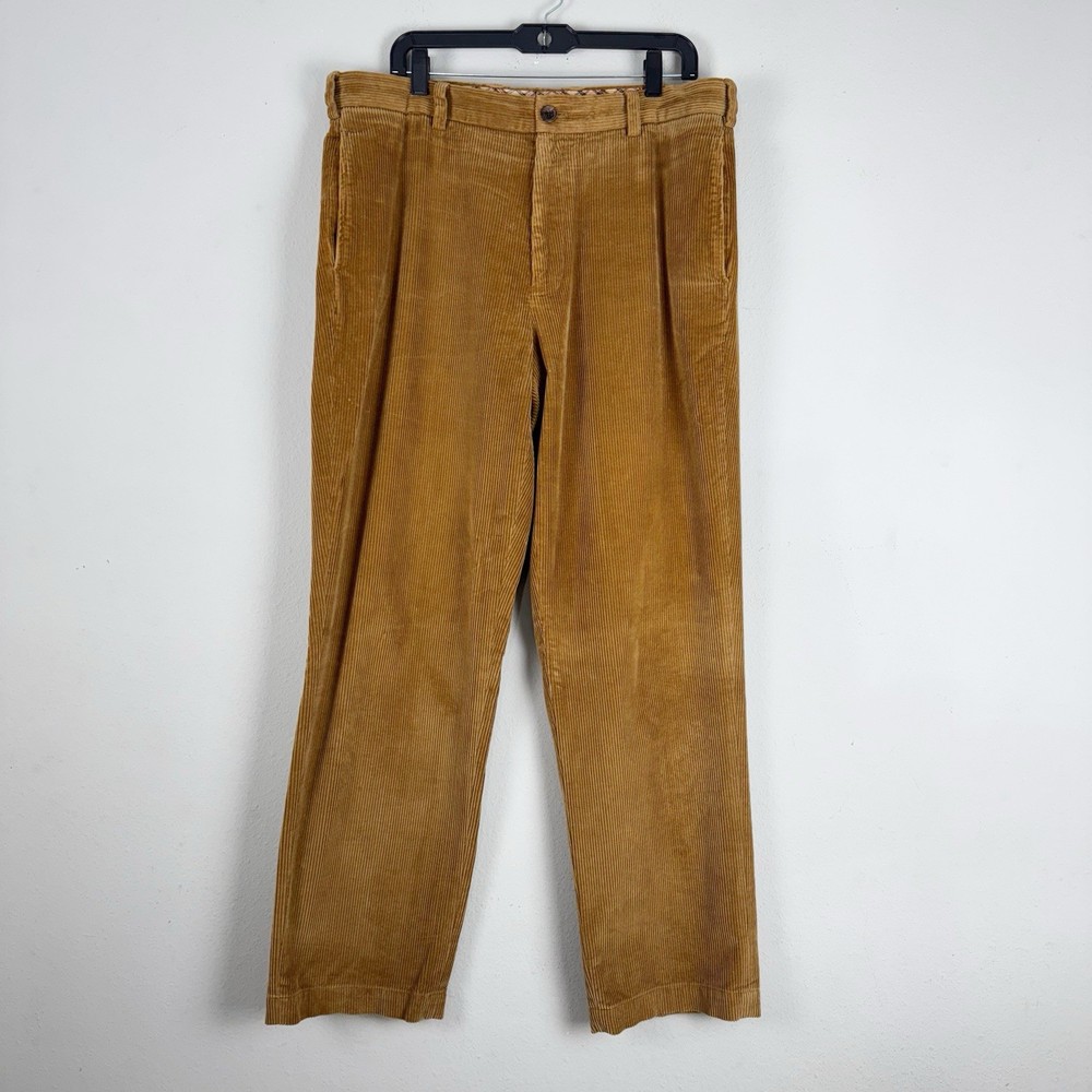 Brooks Brothers Hudson Corduroy Pants for Men W36 L32 Golden Brown