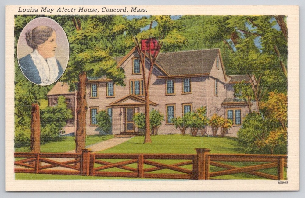 Louisa May Alcott House Concord MA Orchard House Postcard Tichnor