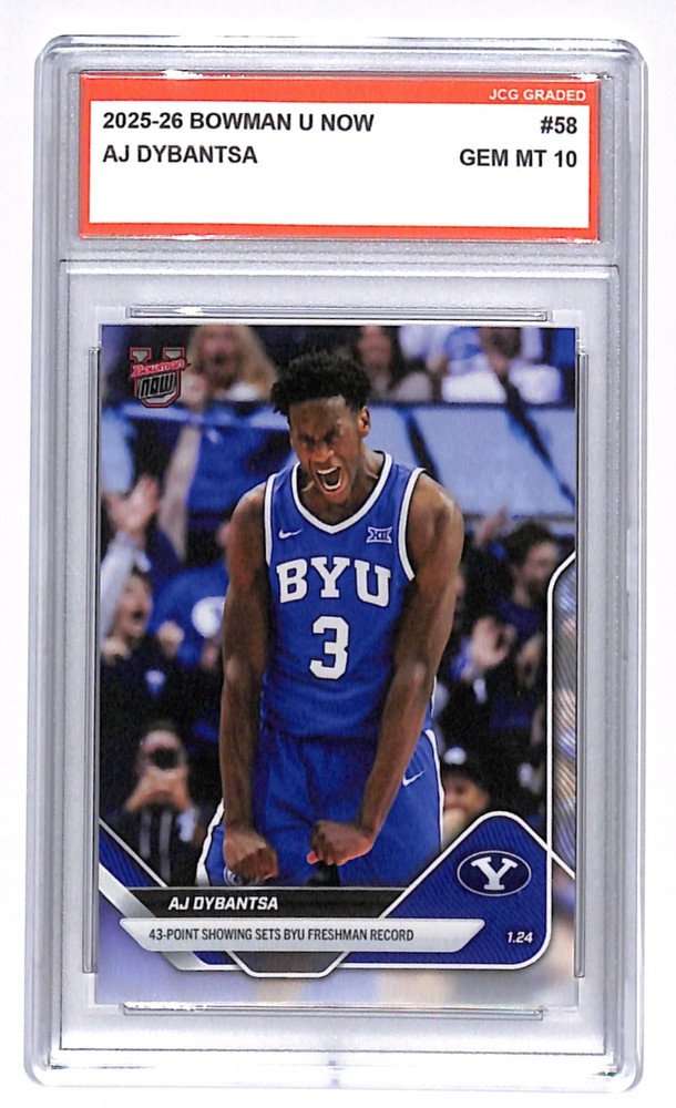 AJ Dybantsa 2025-26 Bowman U Now #58 BYU Graded Gem Mint 10
