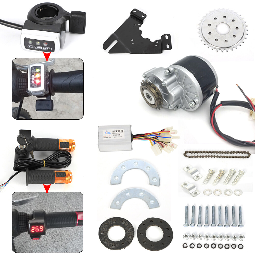24V 250W E-Bike Conversion Kit with Brush Motor and Freewheel