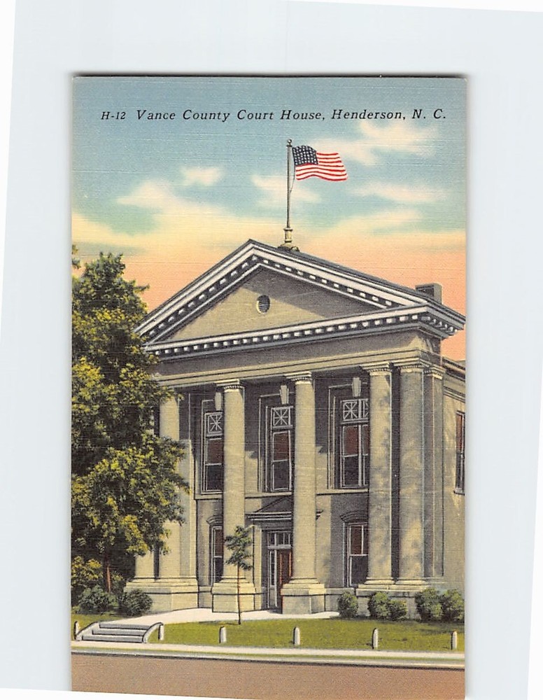 Postcard Vance County Court House Henderson North Carolina USA