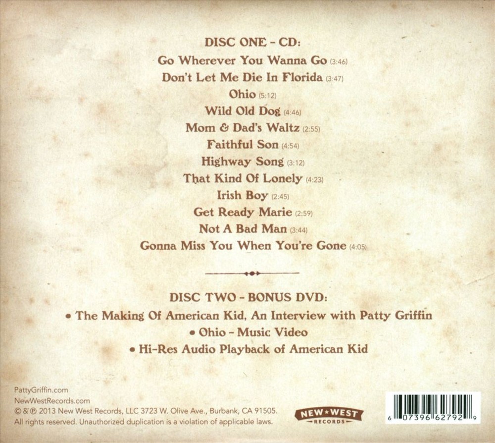 Patty Griffin American Kid [Bonus Dvd] New Cd & Dvd