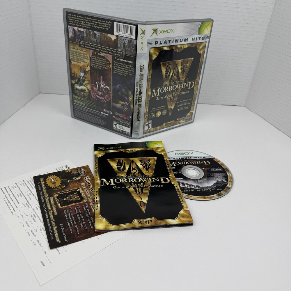 Elder Scrolls III: Morrowind - GOTY Edition (Xbox, 2003) CIB w/ Reg Card And Map