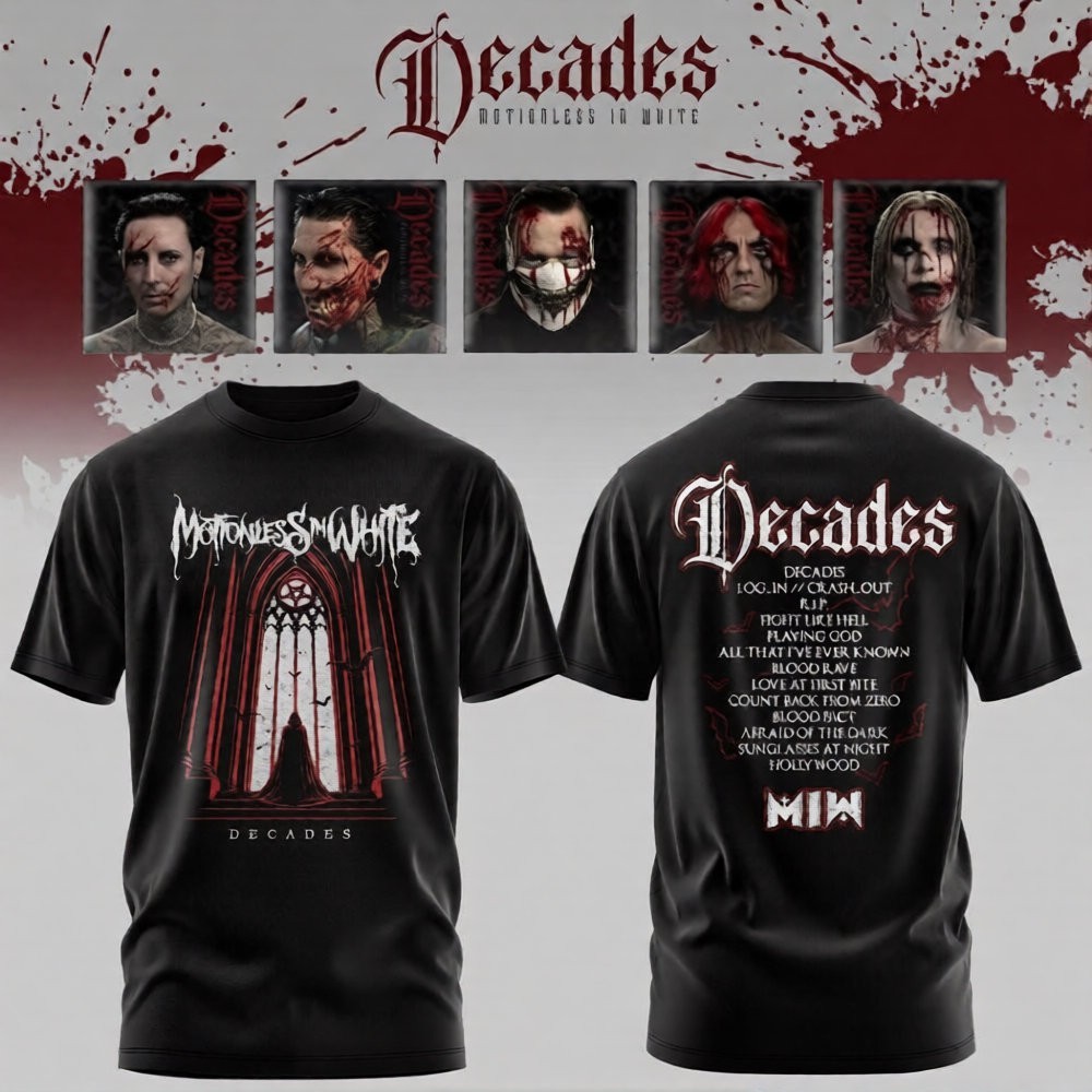 Motionless In White Decades Black Edition 2026 Unisex T-Shirt