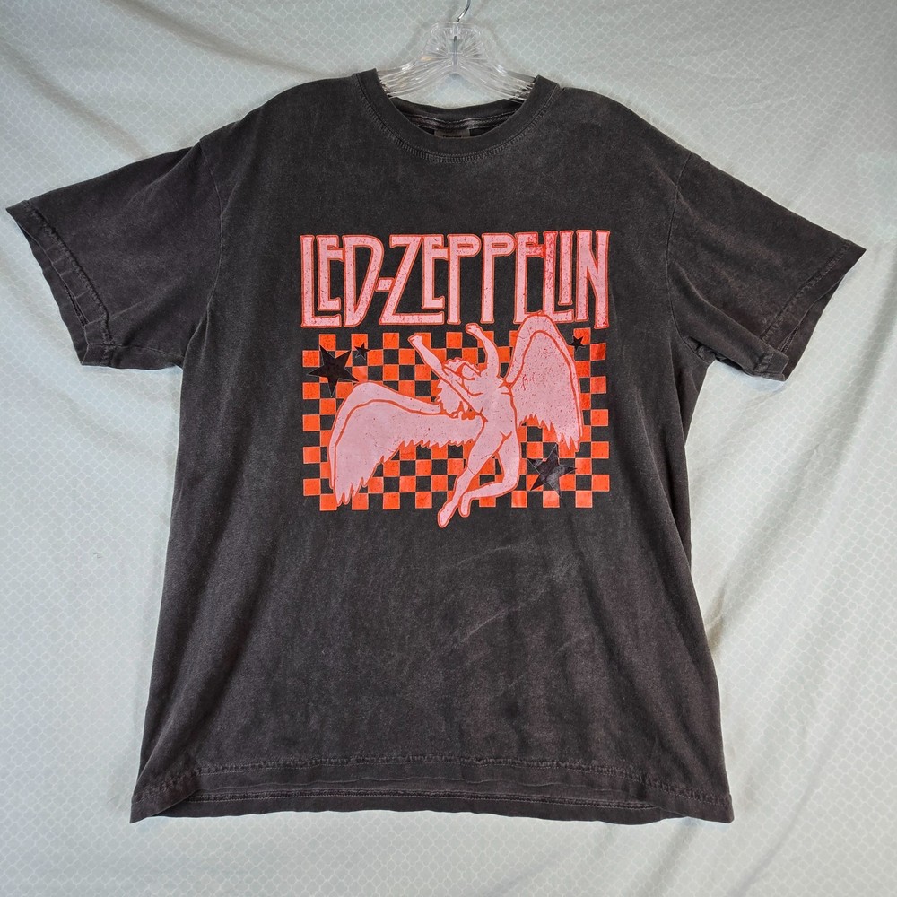 Led Zeppelin Icarus Comfort Colors Garment Dyed T-Shirt Men’s Size L Gray Tee