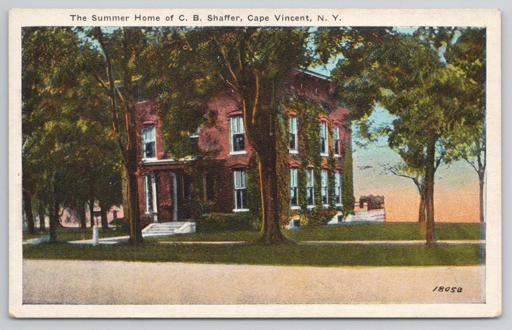 Cape Vincent NY - C.B. Shaffer Summer Home Postcard - Wm. Jubb Co. Litho