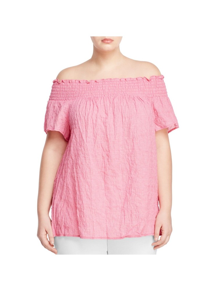 MICHAEL MICHAEL KORS Womens  Short Sleeve Off Shoulder Top