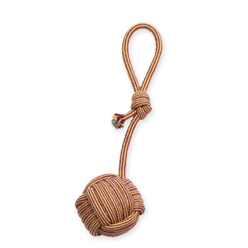 Mammoth Pet Products EXTRA Flossy Chew Monkey Fist Tug w/Loop Handle Dog Toy Yel