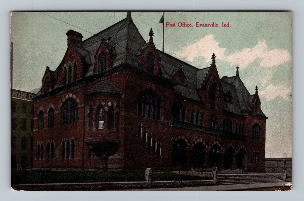 Evansville IN-Indiana United States Post Office Vintage Postcard Standard Post
