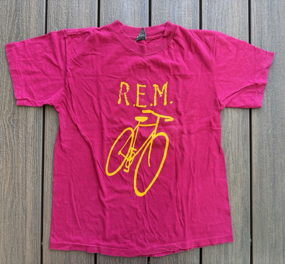 Vtg 1984 REM Little America Part 2 CONCERT Tour T-Shirt sz L R.E.M Bicycle