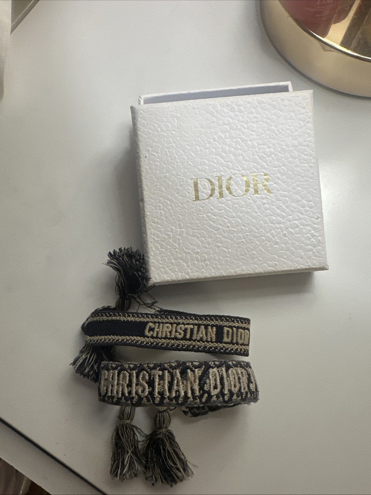 Christian Dior J'Adior Woven Friendship Bracelets Authentic Set of 2
