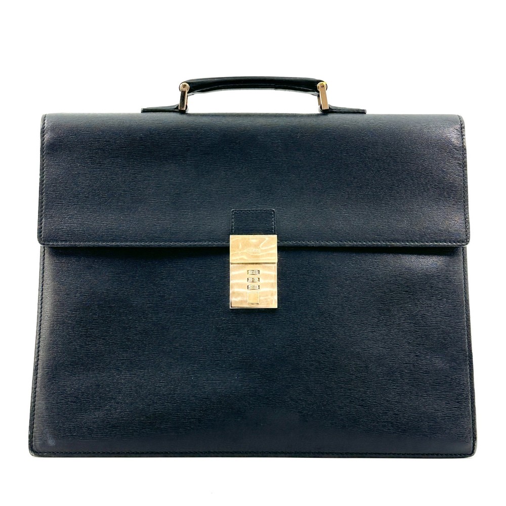 GUCCI Business Bag Briefcase Leather Black Authentic