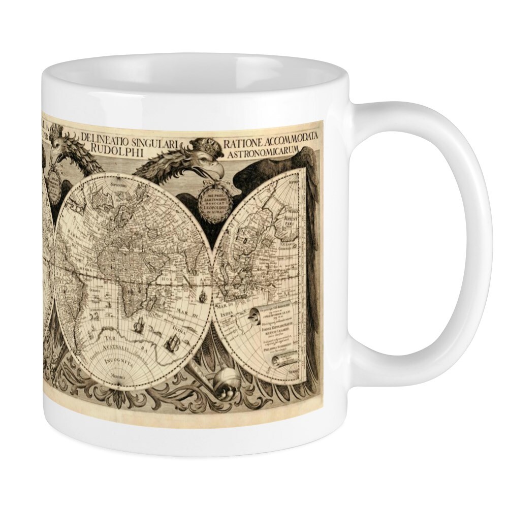 CafePress Vintage Old World Map 1630 Mug 11 oz Ceramic Mug (703826871)