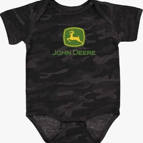 LP89390 - John Deere Infant Black Gray Camo Bodysuit 6M