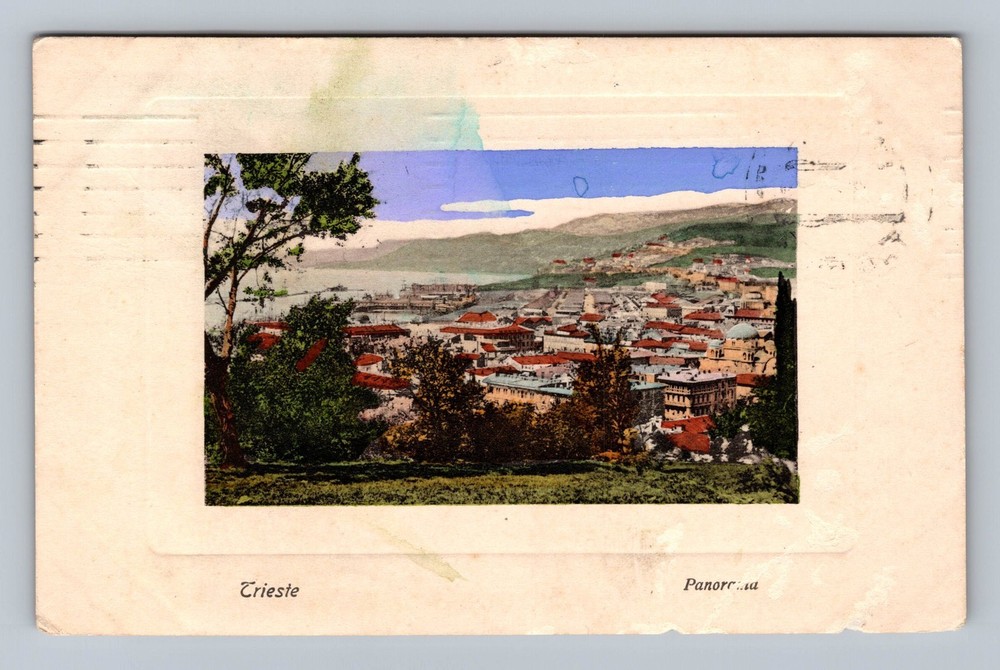Austria- Trieste Panorama City View Souvenir Post Old Card PC Vintage Postcard