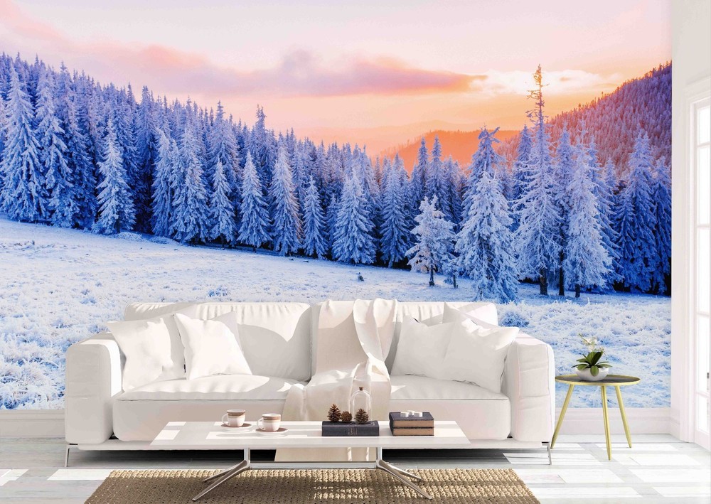 3D Forest Winter Landscape Wall Murals Wallpaper Murals Wall Sticker
