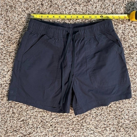 Title Nine Clamber Shorts Womens Small navy Hiking Travel Drawstring 4 Inseam