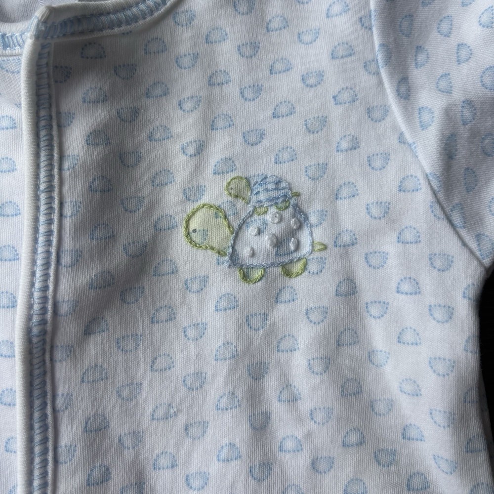 Magnolia Baby Boy 3 Months 100% Pima Cotton Needle Stitch Turtle