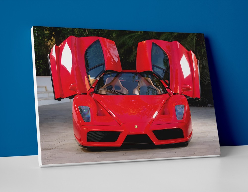 Red Ferrari Enzo Poster or Canvas - Red Ferrari Wall Art Print Decor