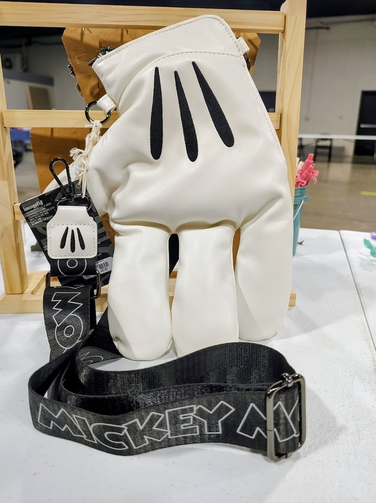 Loungefly Disney Mickey Mouse Glove Bag White Black Medium