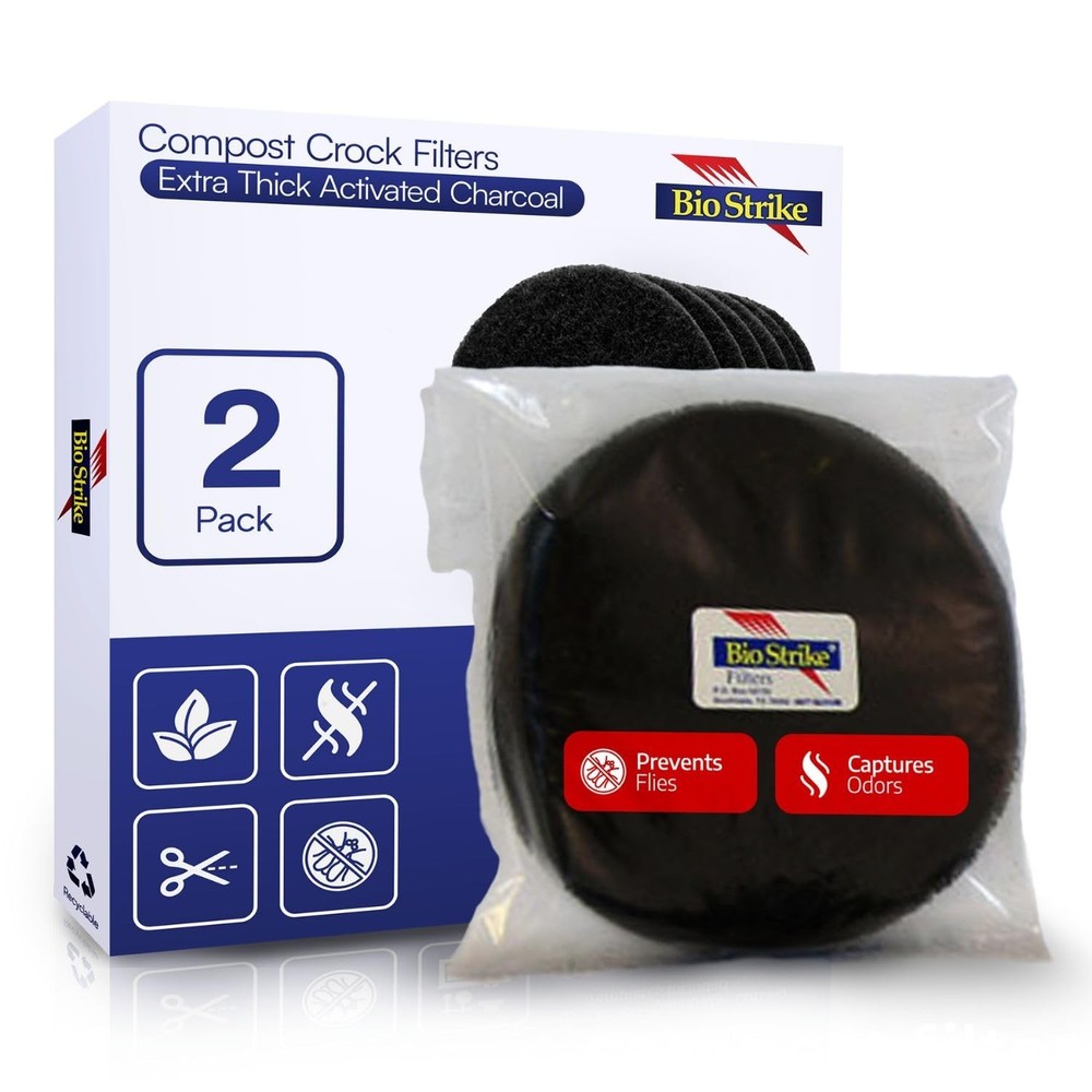 BioStrke -Activated Carbon Filter Odor Absorbers for Kitchen Compost Bins - E...